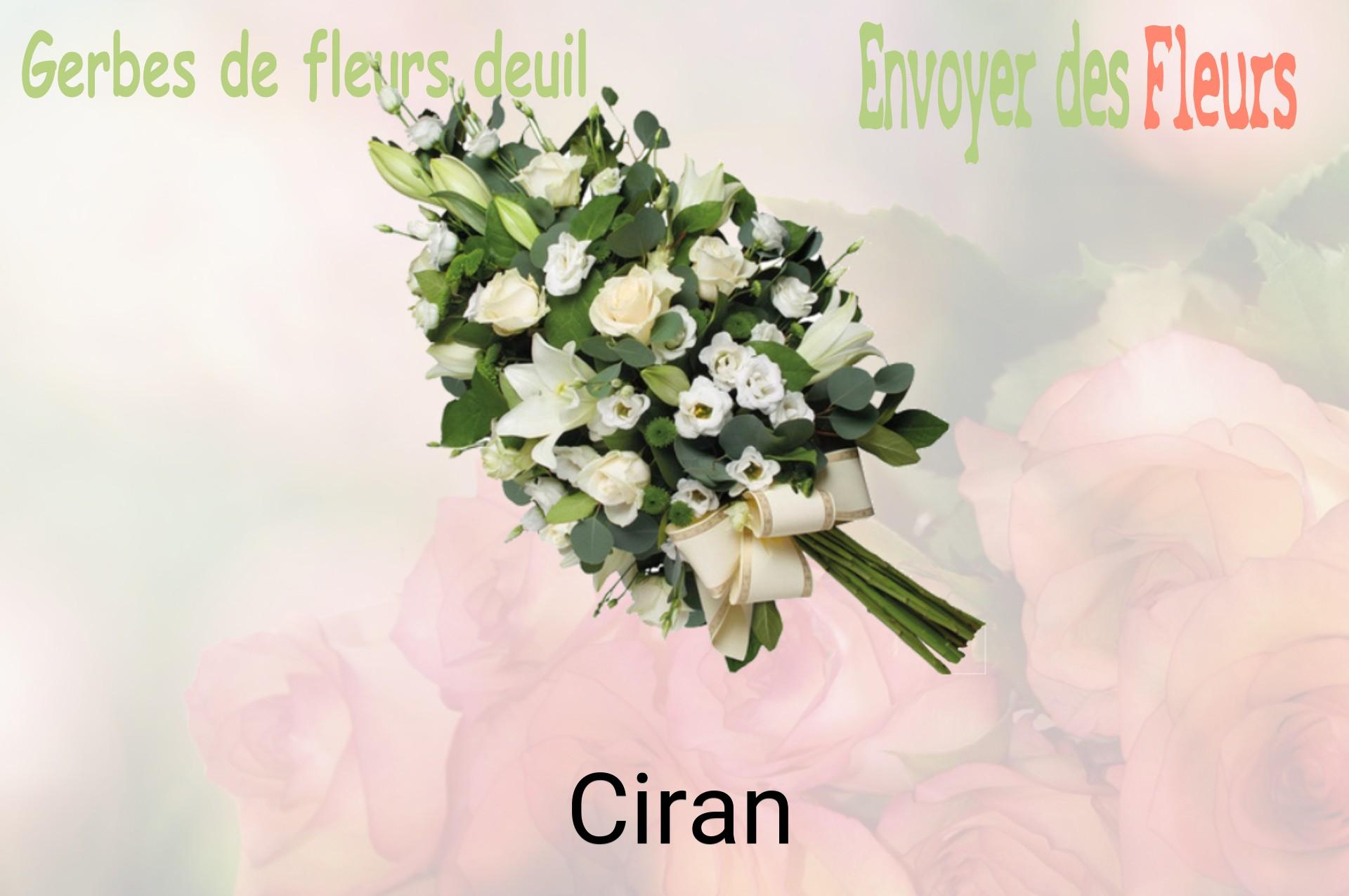 Gerbe de fleurs de deuil livrée à Ciran